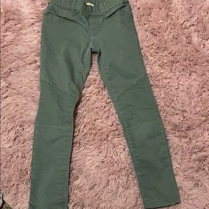 Olive green stretch pants